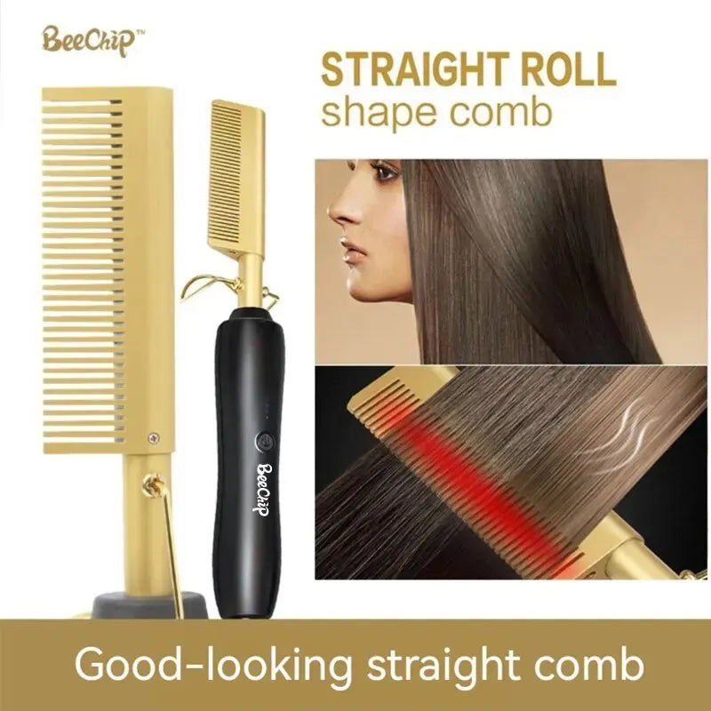 Electric Curling Massage Comb for Long Curly Hair