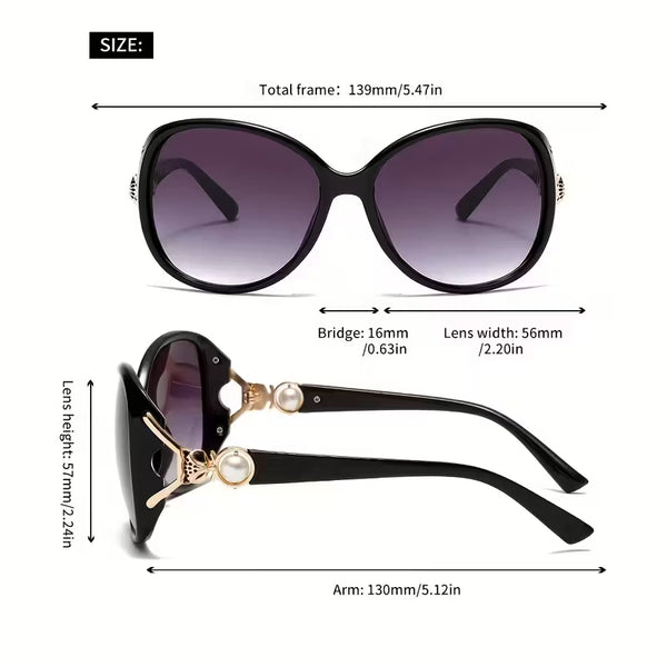 Women’s Vintage Pearl Sunglasses – Elegant Designer Fashion Shades