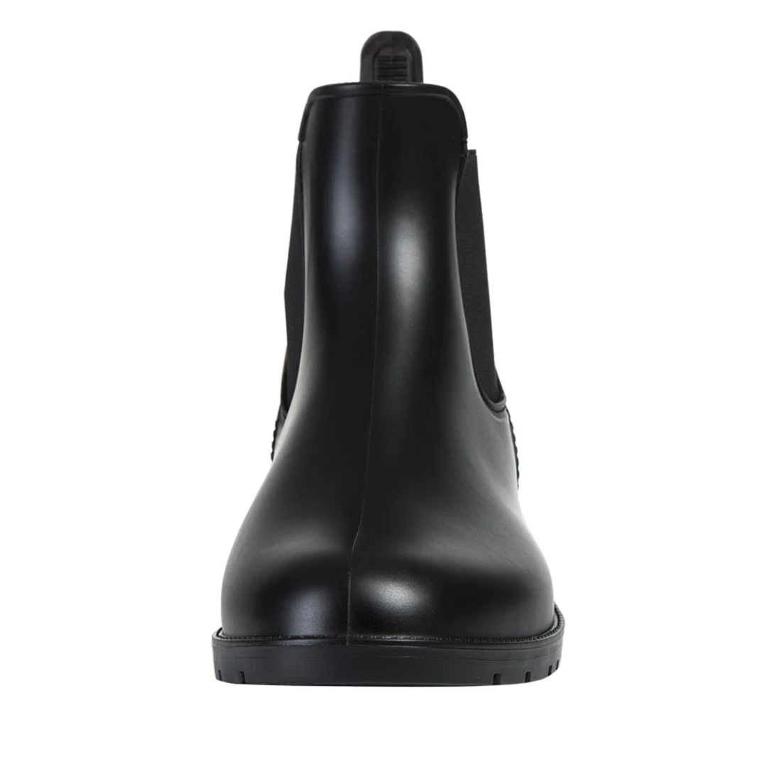 Women’s Waterproof Chelsea Boots – Black Rubber Ankle Rain Boots | RainBelle™