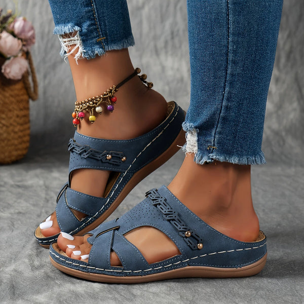 Women's Orthopedic Soft Sole Sandals – Slip-On Wedge with Arch Support