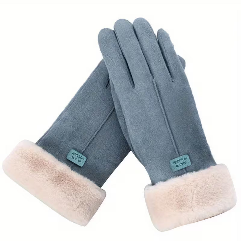 Women’s Plush Winter Gloves – Soft & Warm Thick Design