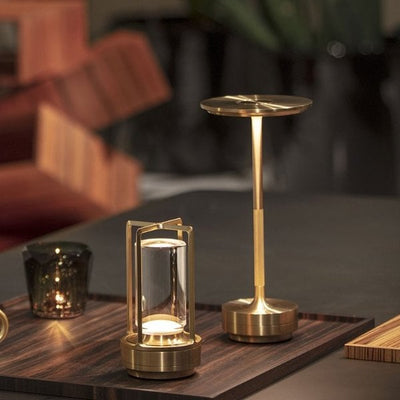 Sleek Metallic Cordless Table Lamp