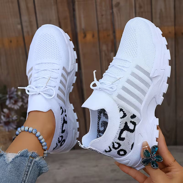 Women’s Breathable Lightweight Leopard Print Sneakers