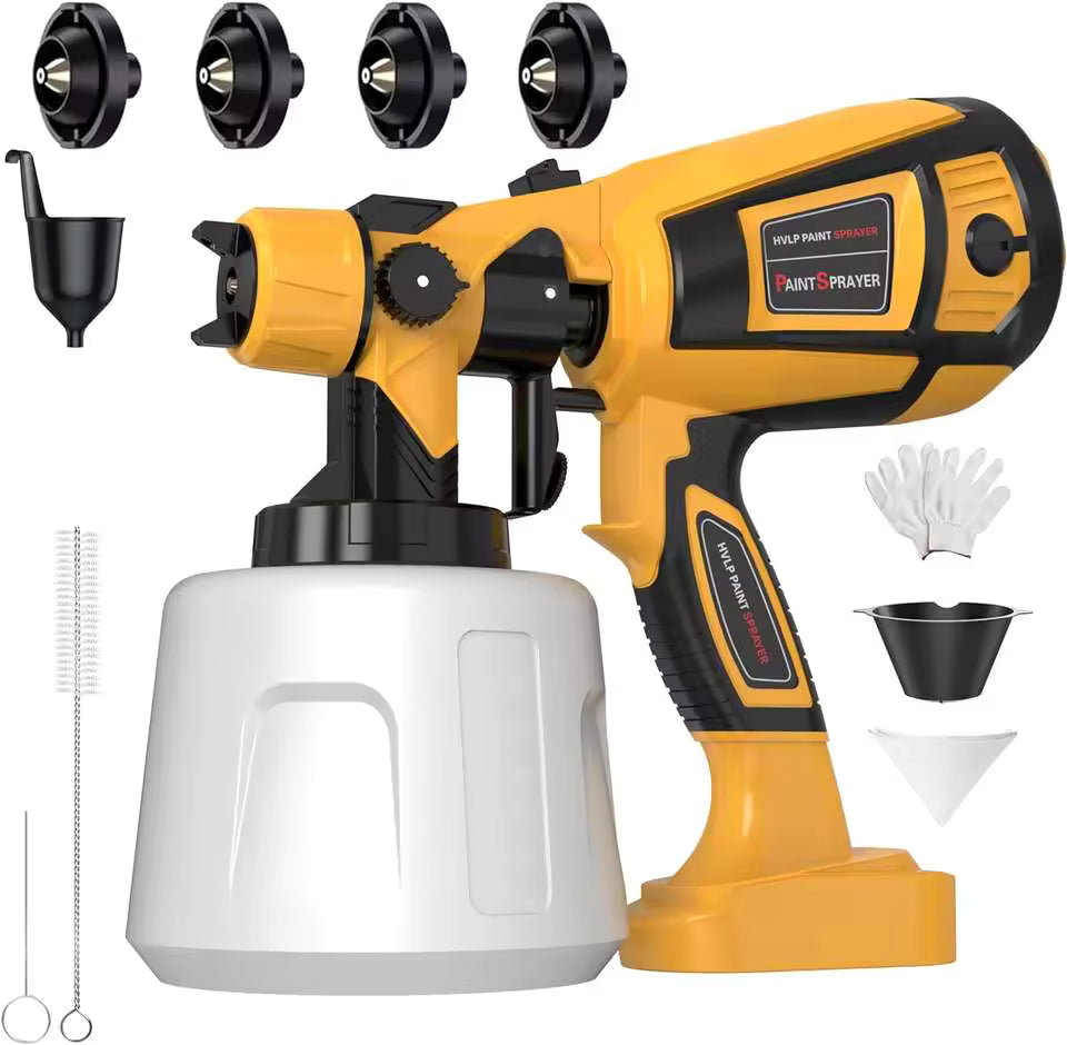 Cordless HVLP Paint Sprayer – Compatible with DeWalt 18V Battery