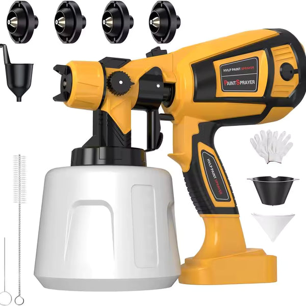 Cordless HVLP Paint Sprayer – Compatible with DeWalt 18V Battery