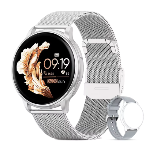 Smartwatch for Women with Milanese Mesh Strap – Elegant Fitness Tracker, Heart Rate & Notifications