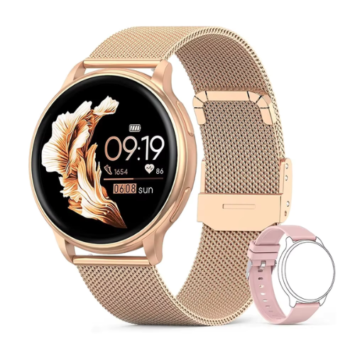 Smartwatch for Women with Milanese Mesh Strap – Elegant Fitness Tracker, Heart Rate & Notifications