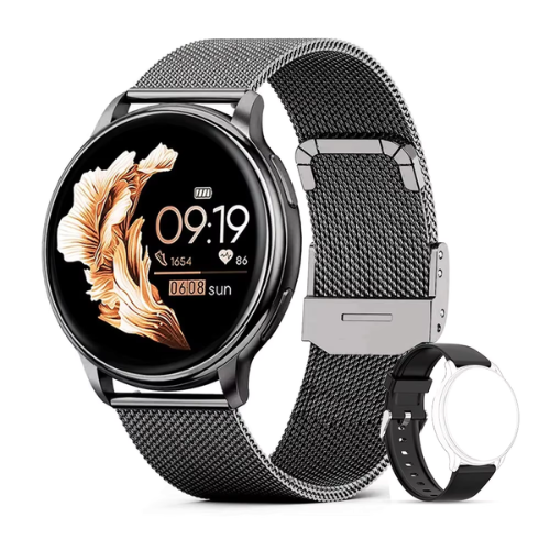 Smartwatch for Women with Milanese Mesh Strap – Elegant Fitness Tracker, Heart Rate & Notifications