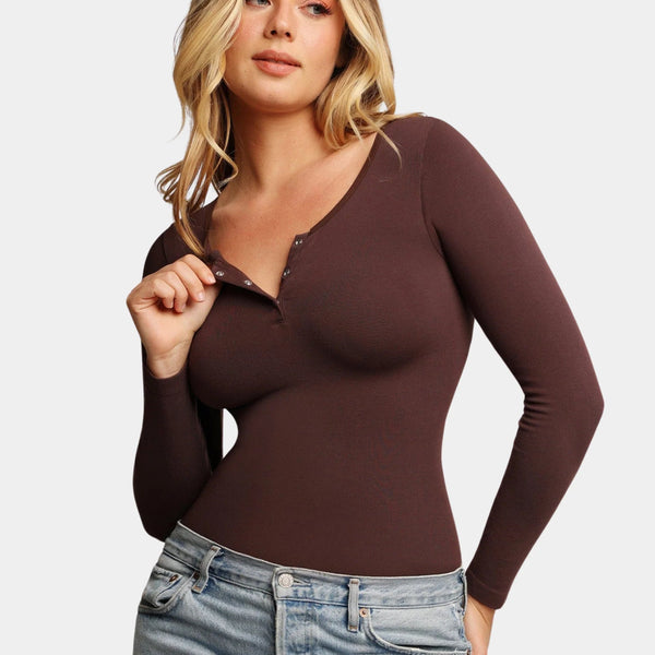 Seamless Long Sleeve Bodysuit – Tummy Control & Slimming - Abby