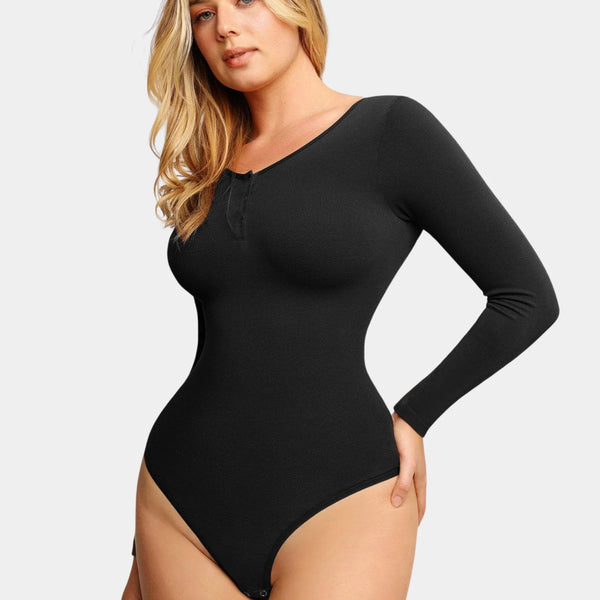 Seamless Long Sleeve Bodysuit – Tummy Control & Slimming - Abby