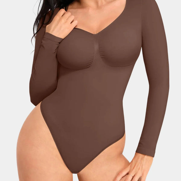 Women’s Long Sleeve Shapewear Bodysuit - Silvia