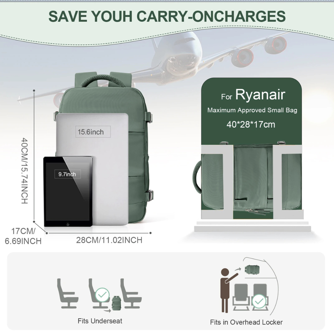 Ryanair Hand Luggage Backpack – Cabin Bag for Travel & Laptop