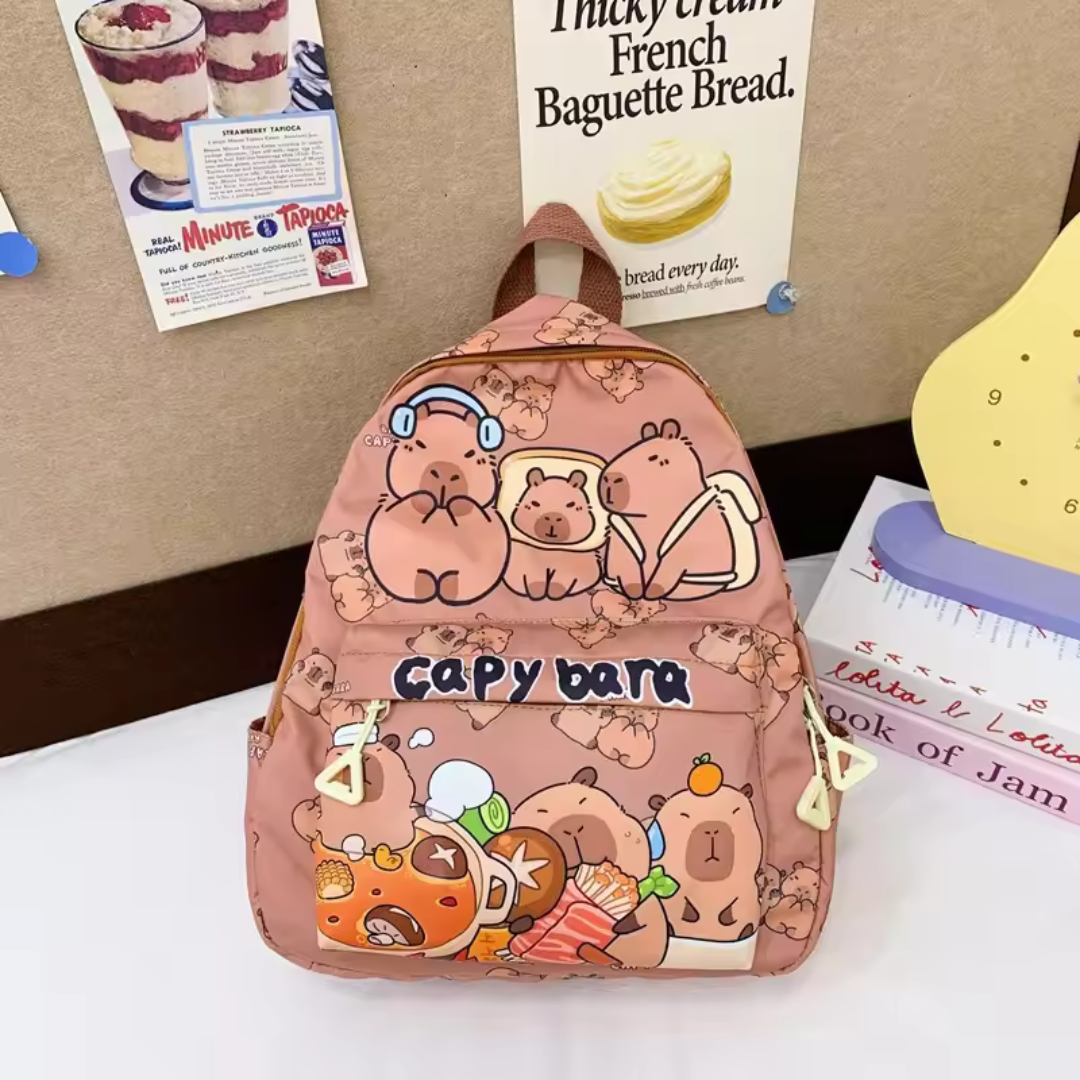 Trendy & Stylish Capybara Cartoon Backpack – Cute Large-Capacity Design