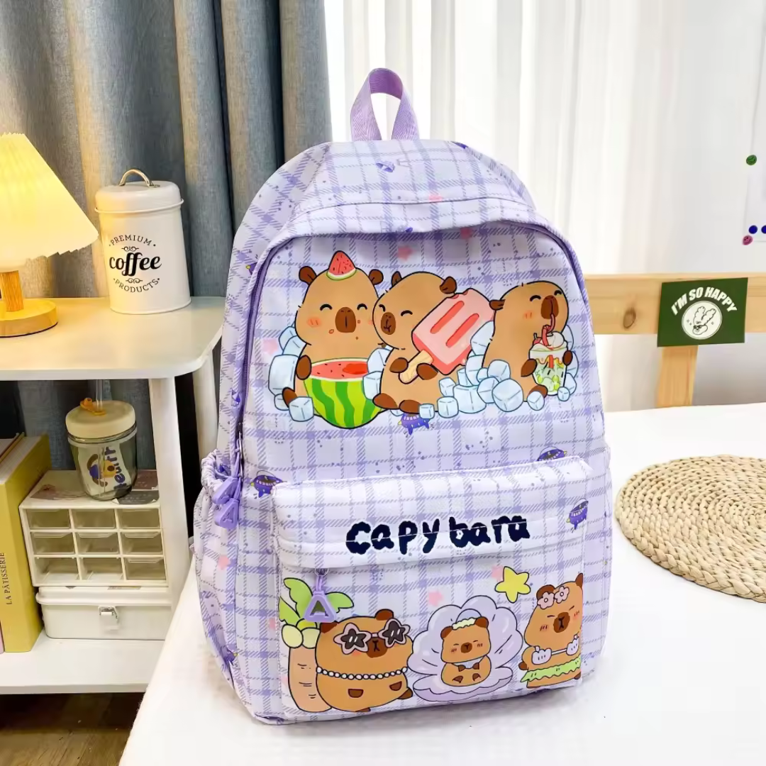 Trendy & Stylish Capybara Cartoon Backpack – Cute Large-Capacity Design