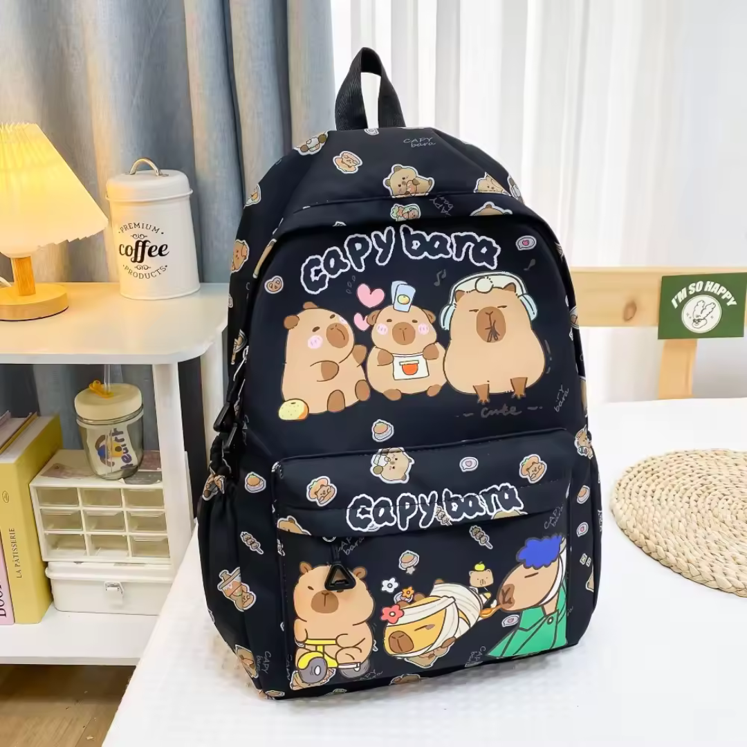 Trendy & Stylish Capybara Cartoon Backpack – Cute Large-Capacity Design