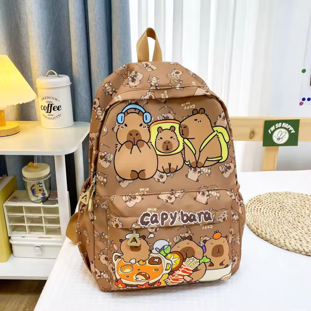 Trendy & Stylish Capybara Cartoon Backpack – Cute Large-Capacity Design