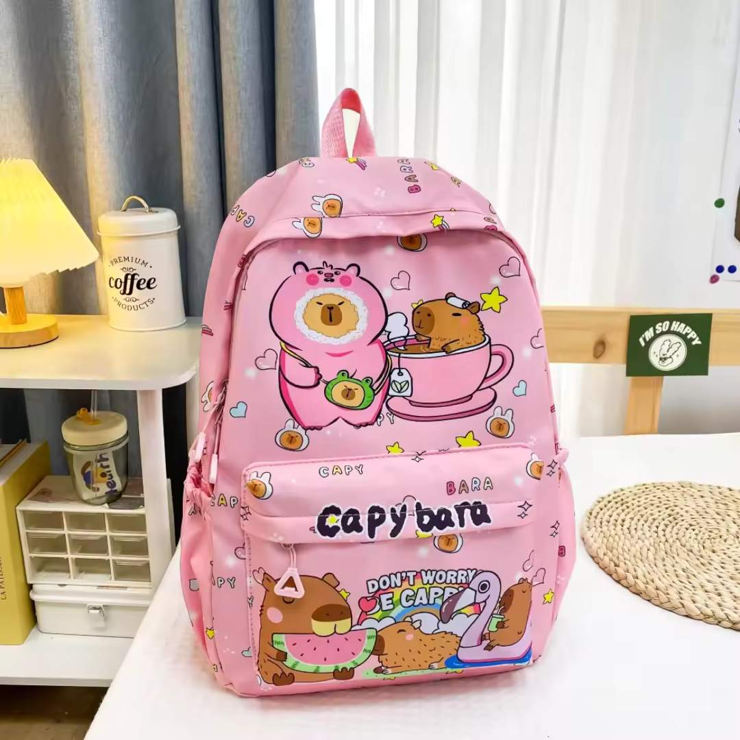 Trendy & Stylish Capybara Cartoon Backpack – Cute Large-Capacity Design