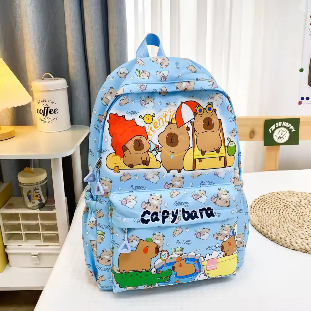Trendy & Stylish Capybara Cartoon Backpack – Cute Large-Capacity Design