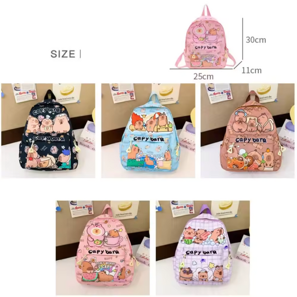 Trendy & Stylish Capybara Cartoon Backpack – Cute Large-Capacity Design