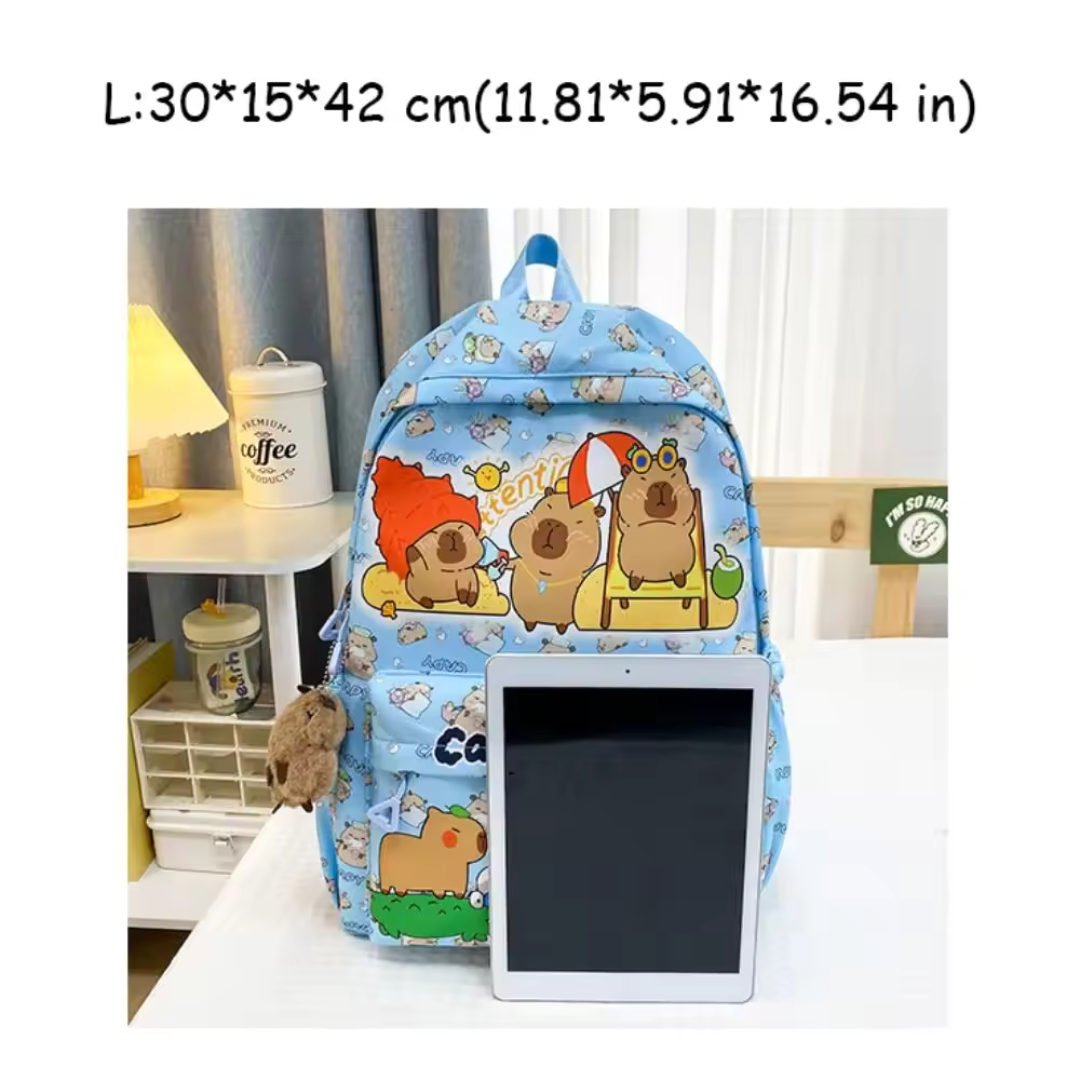 Trendy & Stylish Capybara Cartoon Backpack – Cute Large-Capacity Design