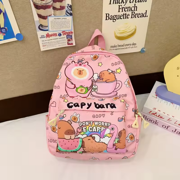Trendy & Stylish Capybara Cartoon Backpack – Cute Large-Capacity Design