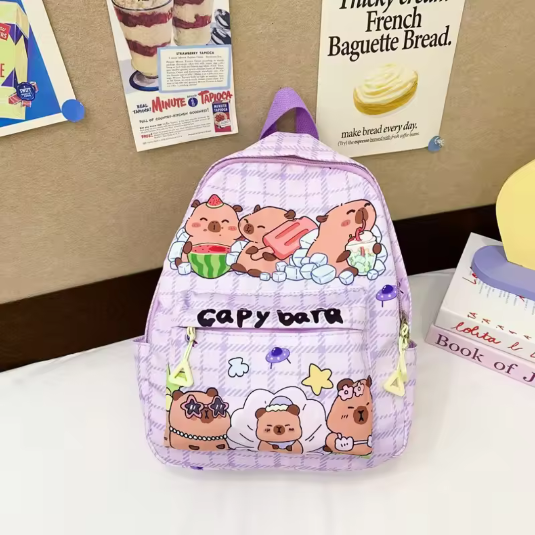 Trendy & Stylish Capybara Cartoon Backpack – Cute Large-Capacity Design