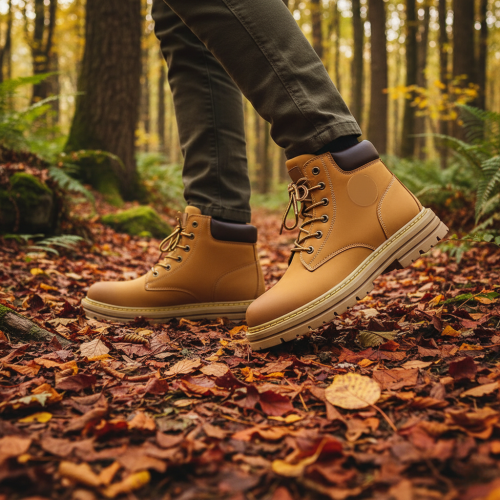Men’s High Top Leather Boots – Non-Slip Ankle Boots