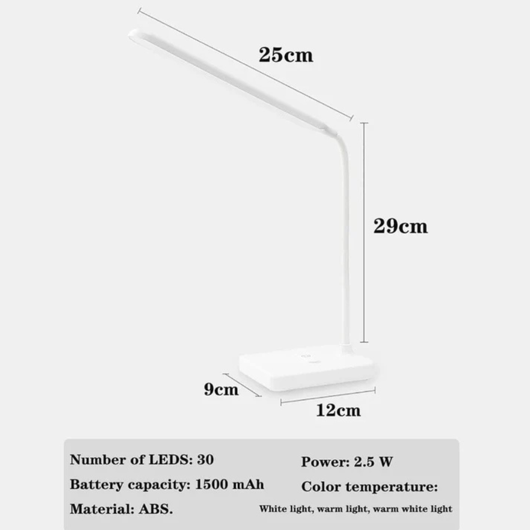Flexible Arm USB Rechargeable Desk Lamp – Adjustable LED Lighting