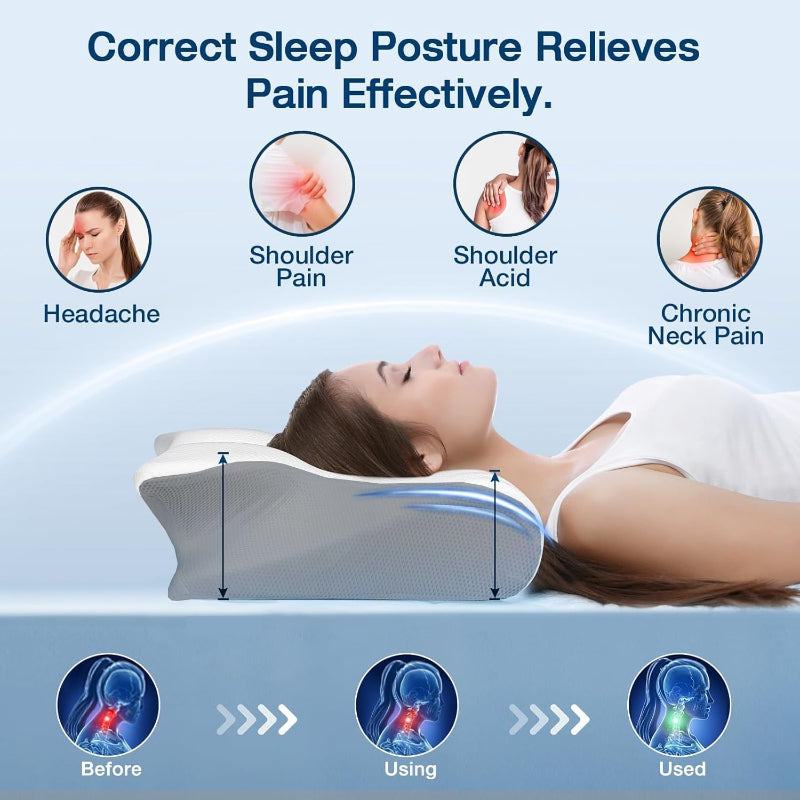 Memory Foam Pillow – Neck Comfort & Ergonomic Support