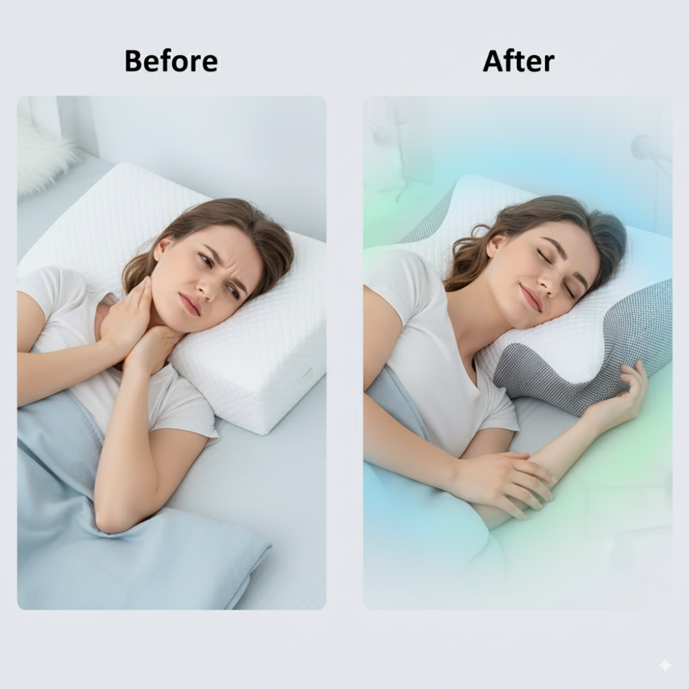 Memory Foam Pillow – Neck Comfort & Ergonomic Support