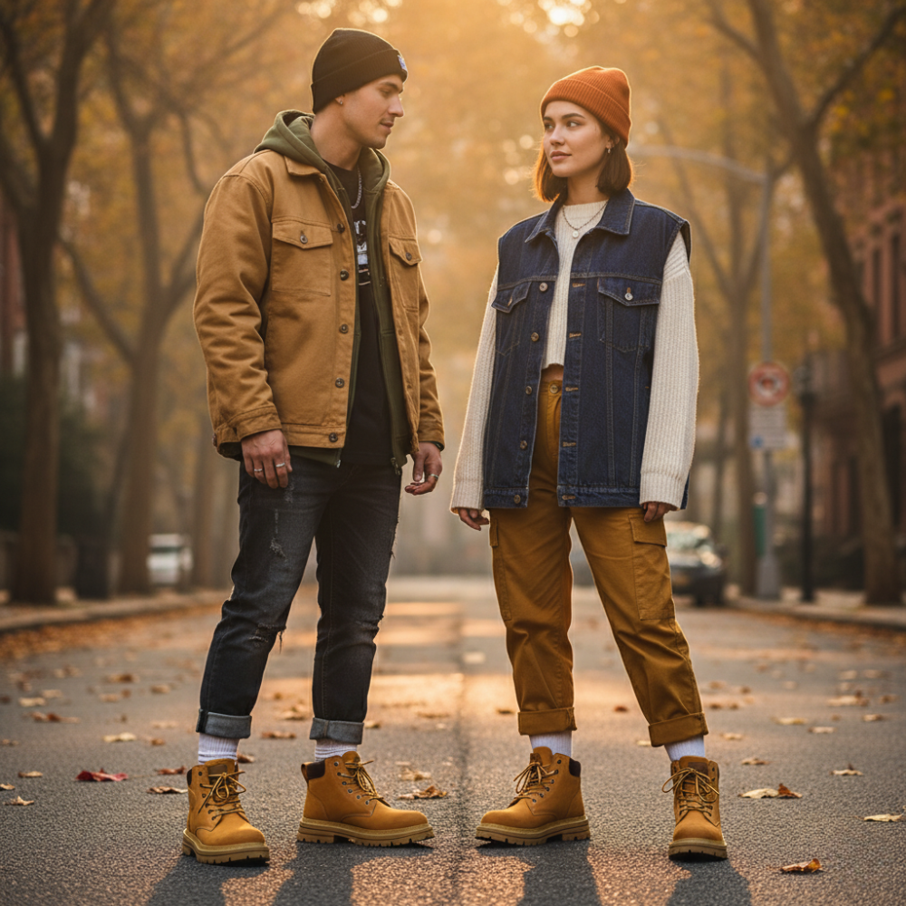 Men’s High Top Leather Boots – Non-Slip Ankle Boots