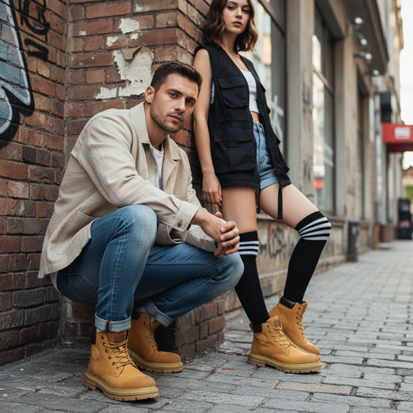 Men’s High Top Leather Boots – Non-Slip Ankle Boots