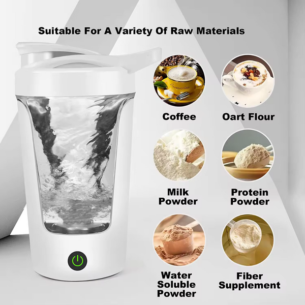 USB-C Electric Protein Shaker Bottle 450ml – Rechargeable Mixer for Shakes & Supplements