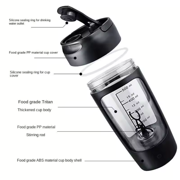 USB-C Electric Protein Shaker Bottle – Rechargeable Mixer for Shakes & Supplements
