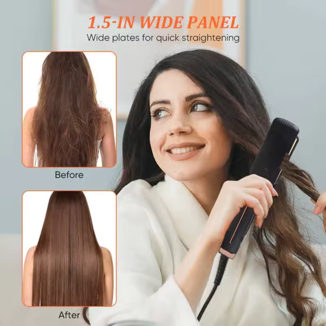 Wide Plate Ceramic Hair Straightener with Negative Ion Technology