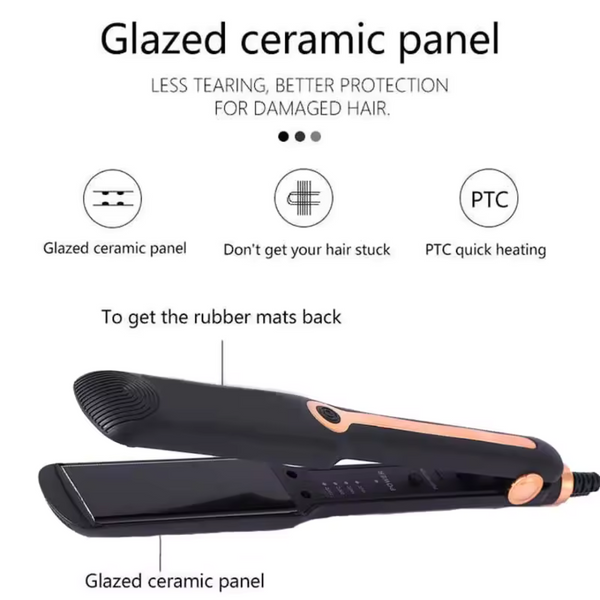 Wide Plate Ceramic Hair Straightener with Negative Ion Technology