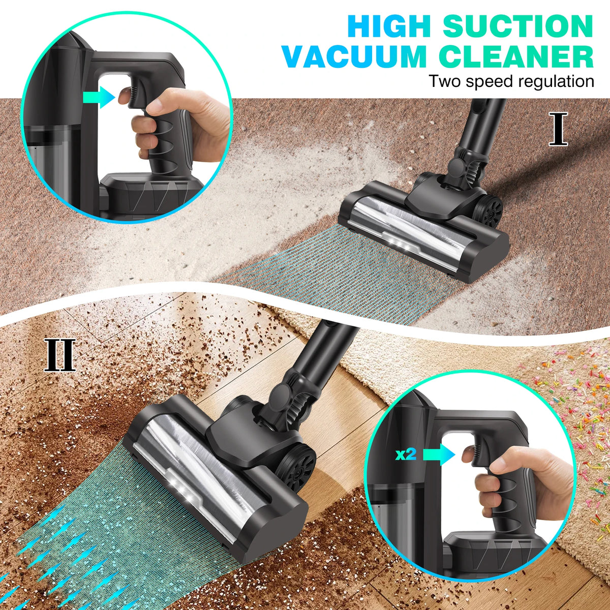 Powerful Cordless 3 In 1 Stick Vacuum Cleaner For Carpets Floors