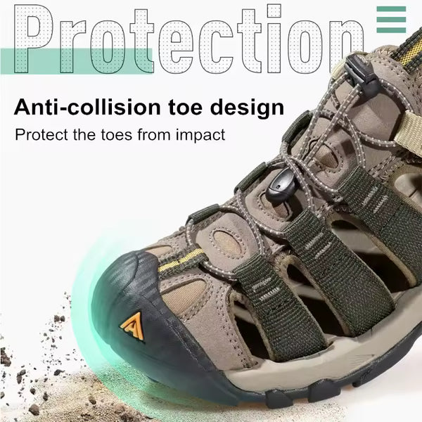 Men’s Outdoor Hiking Sandals – Closed Toe Lightweight Trekking Sandals