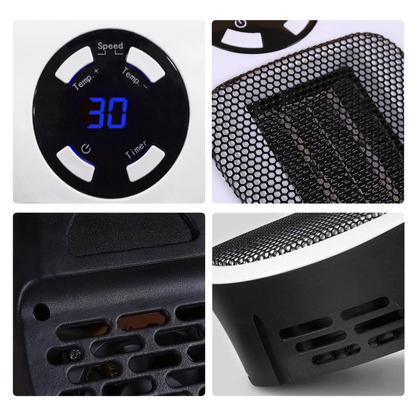 Mini Plug-in Electric Heater – Portable Wall Heater with Thermostat & Remote Control