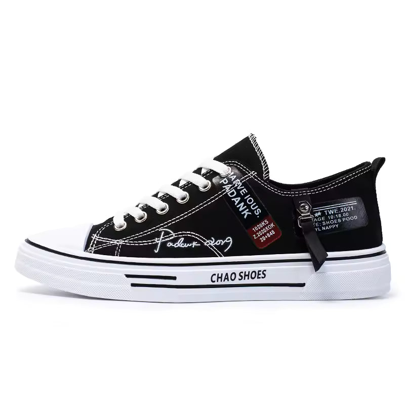 Men’s Canvas Low Top Trainers – Lightweight Breathable Comfort
