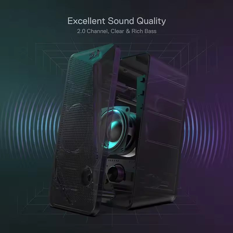 Powerful RGB Gaming PC Speakers – Stereo Desktop Computer Sound System