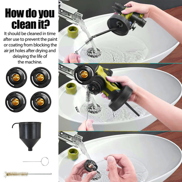 Cordless HVLP Paint Sprayer – Compatible with DeWalt 18V Battery