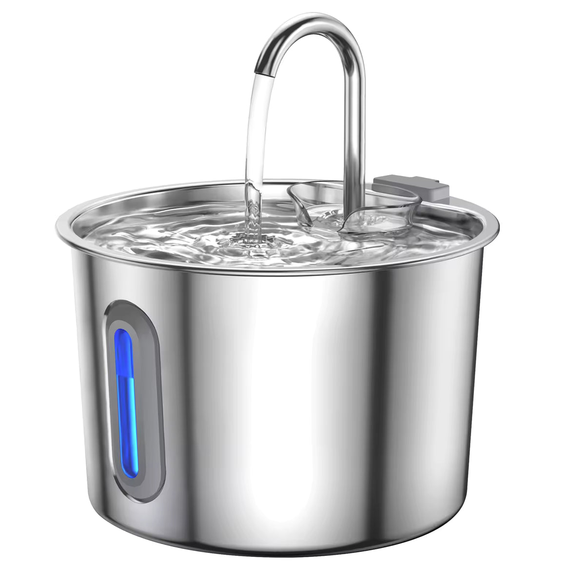 Stainless Steel Cat Water Fountain 2.2L – LED Automatic Pet Drinking Fountain