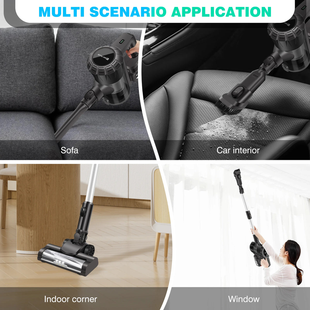 Powerful Cordless 3 In 1 Stick Vacuum Cleaner For Carpets Floors