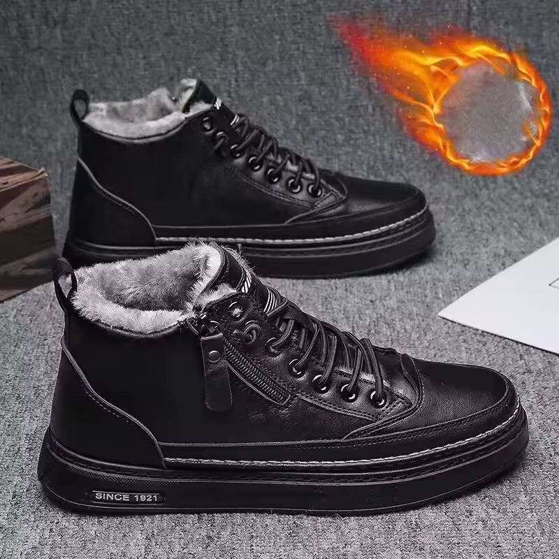 Dr. Stone™ Leather Men’s Fur-Lined Winter Ankle Boots