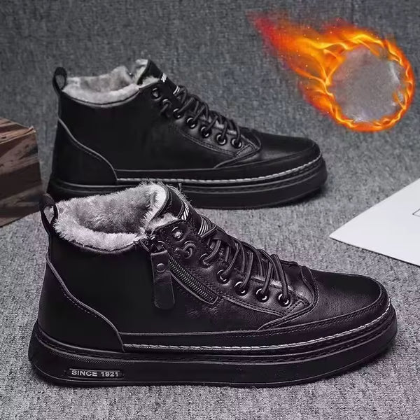 Dr. Stone™ Leather Men’s Fur-Lined Winter Ankle Boots