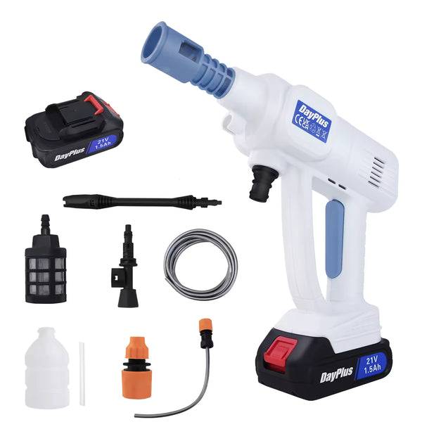 Portable Rechargeable Pressure Washer – 6-in-1 Nozzle Cordless Jet Wash Cleaner