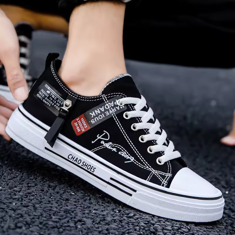 Men’s Canvas Low Top Trainers – Lightweight Breathable Comfort
