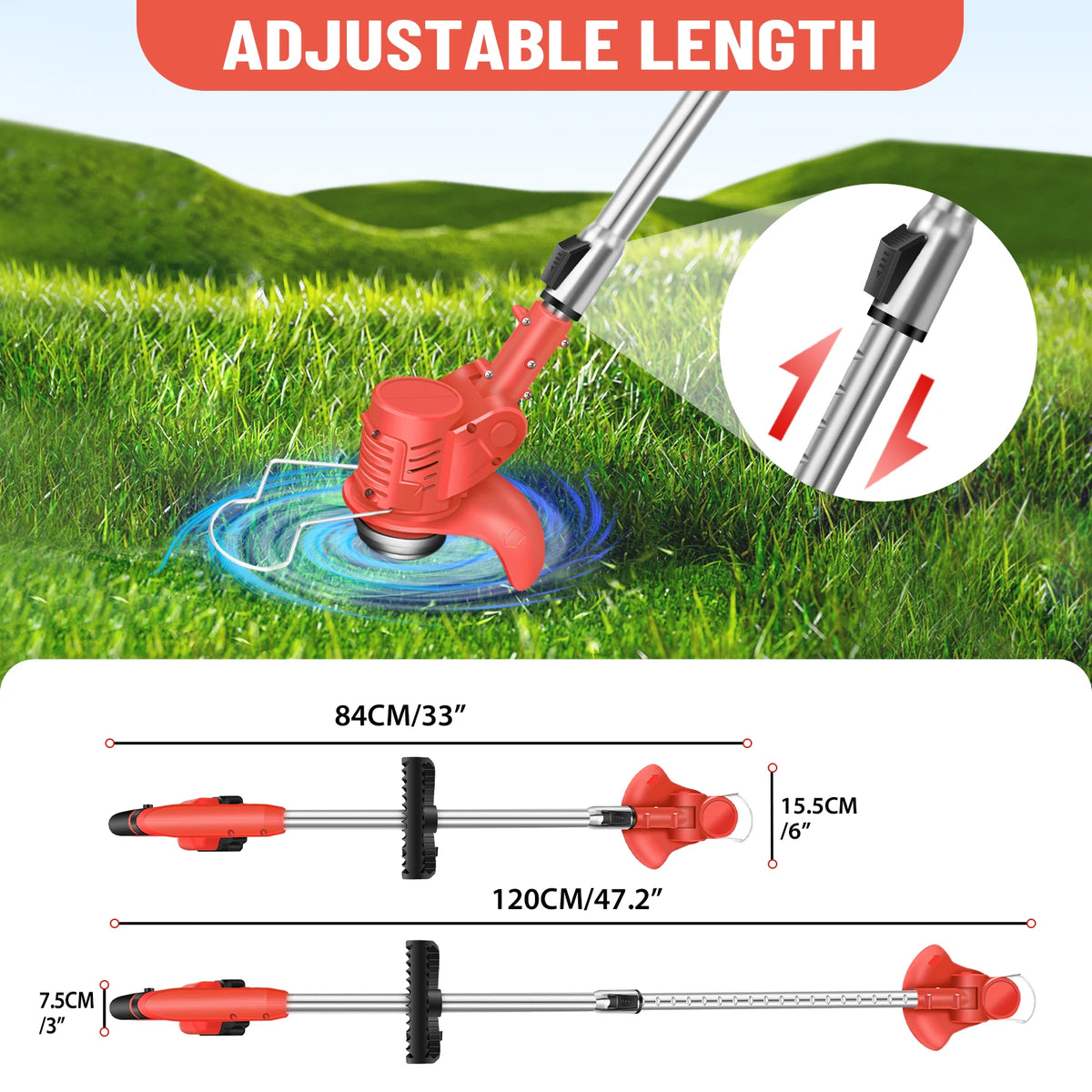 21V Cordless Grass Strimmer – 3-in-1 Electric Garden Weed Trimmer