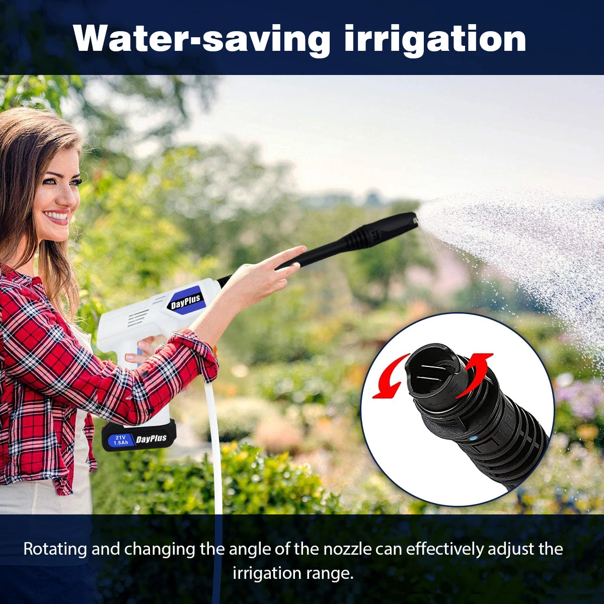 Portable Rechargeable Pressure Washer – 6-in-1 Nozzle Cordless Jet Wash Cleaner